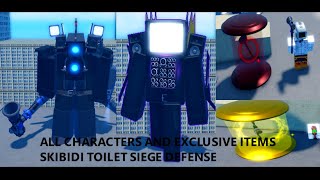 ALL Characters and EXCLUSIVE Items showcased in Skibid Toilet Siege Defense!