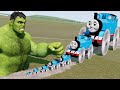 Big  small thomas the tank engine with saw wheels vs hulk  beamngdrive