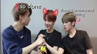 jeongin (i.n) teasing skz and being evil maknae #1