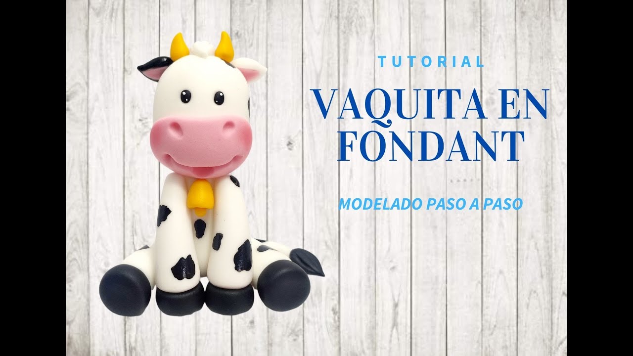 Vaca en Fondant // Vaquita en Fondant// Fondant Cow Tutorial // Animals Cake Topper