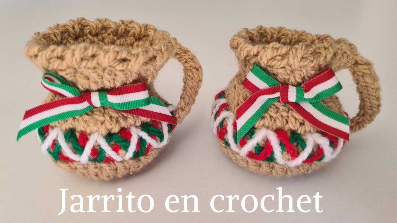 Un Jarrito muy Mexicano! Teje en crochet estos jarritos para decorar en tus fiestas patrias