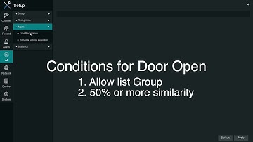 Access control device control using AI face recognition NVR.