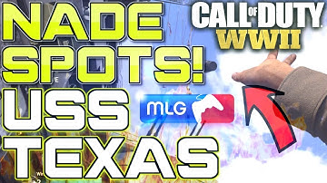 SND NADE SPOTS on USS TEXAS! (COD WW2 Best Competitive GB Grenade Spots) Call of Duty: WWII