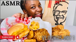 VLOGMAS DAY 1: Where have I been | KFC MUKBANG | ASMR MUKBANG | Whispering ASMR