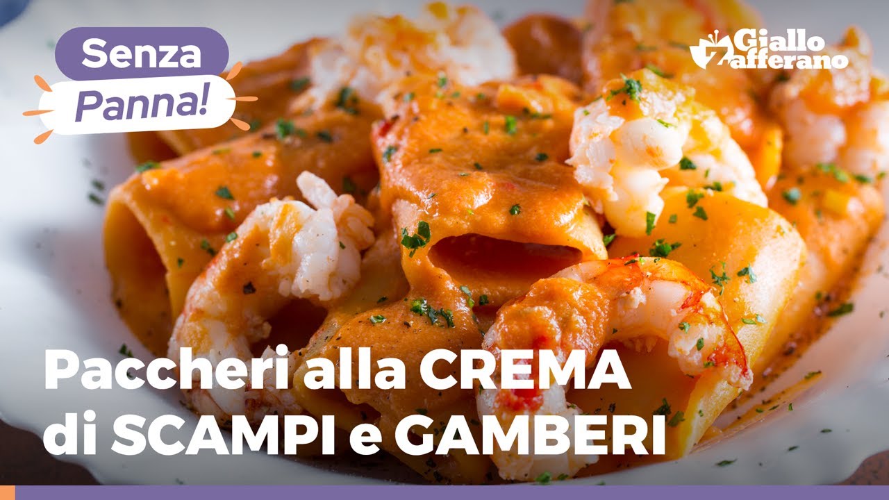 Paccheri alla CREMA di SCAMPI e GAMBERI