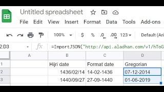 Google Sheet - hijri date convertion