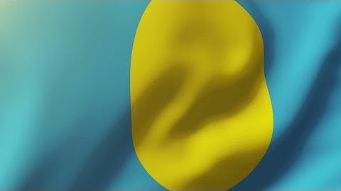 Palau Flag Waving In The Wind. Looping Sun Rises Style. Animation Loop Stock Animation