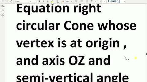 Analytical Solid Geometry: -( Equation of Right Circular cone;Solving problem ) - 120.