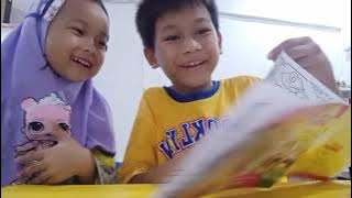 Waaw dapat hadiah buku gambar dan pensil warna dari DANCOW!!!