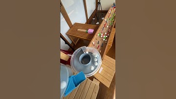 Marble Run (Course with 3 rotating buckets and wooden sound device) #4 #ASMR