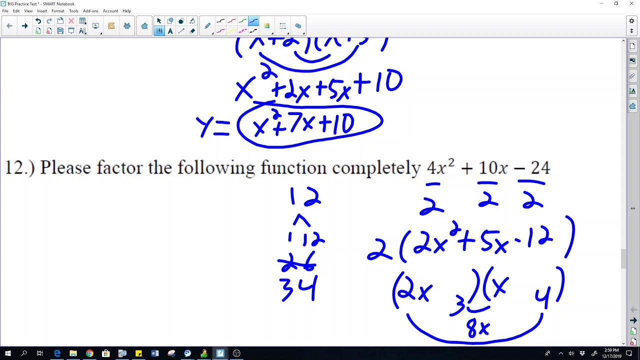 Practice Final Semester Test Video 1 