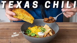 Is Chili Without Beans Good? (Texas Style Chili + Bonus Cornbread Recipe)