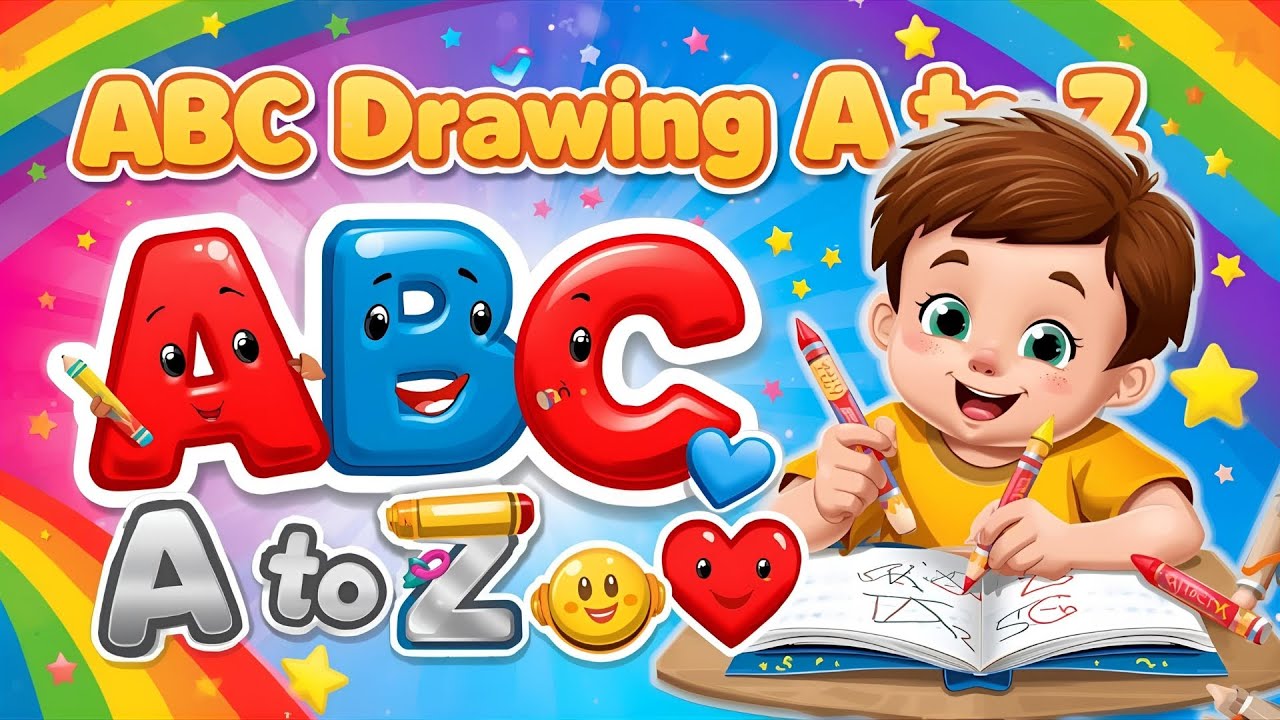 ABCD Learning | Easy Alphabet A to Z Drawing for Children. - YouTube