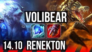 VOLIBEAR vs RENEKTON (TOP) | 8 solo kills, 65% winrate | KR Master | 14.10