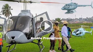 ALIEN SKIN ARRIVES IN HELICOPTER AT NKWACHO FESTIVAL PRESS CONFERENCE IN WANKULUKUKU STADIUM
