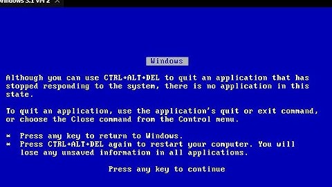 BSOD on Windows 3.1 with Ctrl+Alt+Del