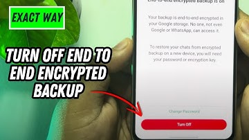 How To Turn Off End To End Encrypted Backup On Whatsapp (2025)