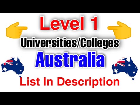 Level 1 Universities In Australia | Level 1 Colleges In Australia | AL1 Universities Colleges