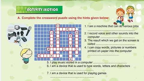 Std III Lesson 2 Hardware and Software Crossword Activity