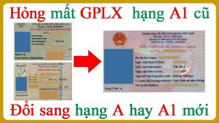 Bằng lái xe A1 cũ bị hỏng mất được đổi sang GPLX hạng A hay A1 mẫu mới