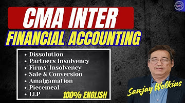 Partnership-II Complete CMA Inter Financial Accounting 100% English By Sanjay Welkins
