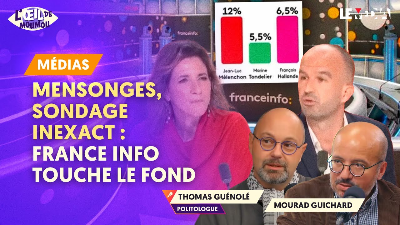 CONTRE LA GAUCHE, LFI ET LA PALESTINE : FRANCE INFO TOUCHE LE FOND (FAKE-NEWS, SONDAGES INEXACTS...)
