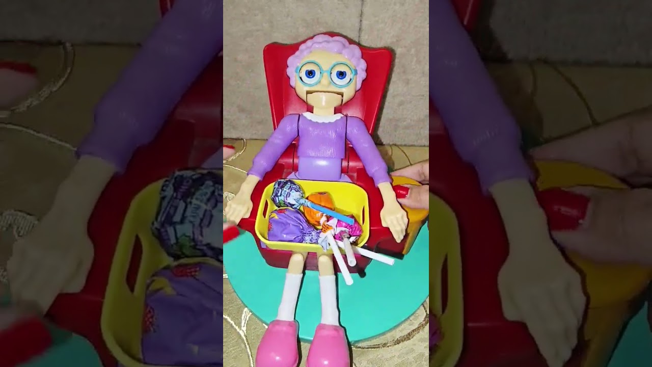 cute granny eating lollipop 🍭