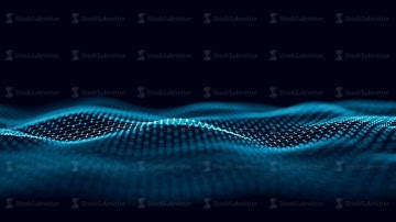Blue hexagonal wave digital data flow. Seamless loop technology network background concept. 4k