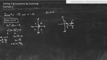 Solving Trig Equations by Factoring: Example 2