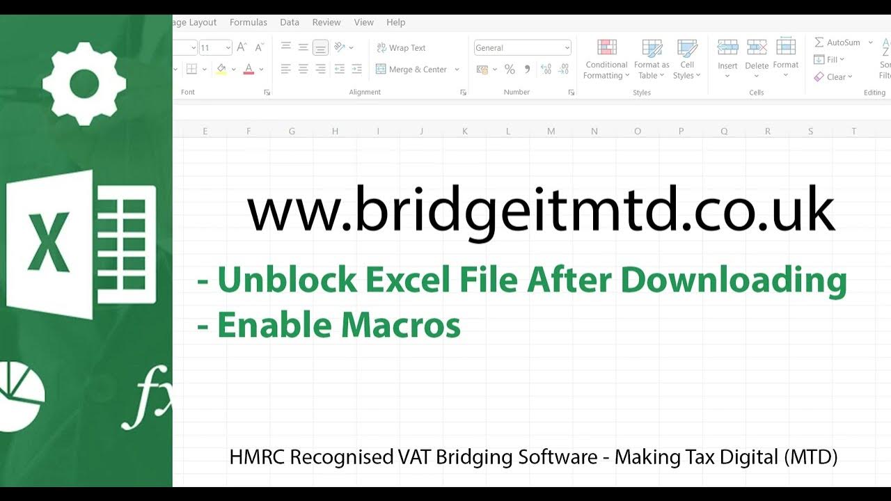 Enable excel macros making tax digital bridging software mtd