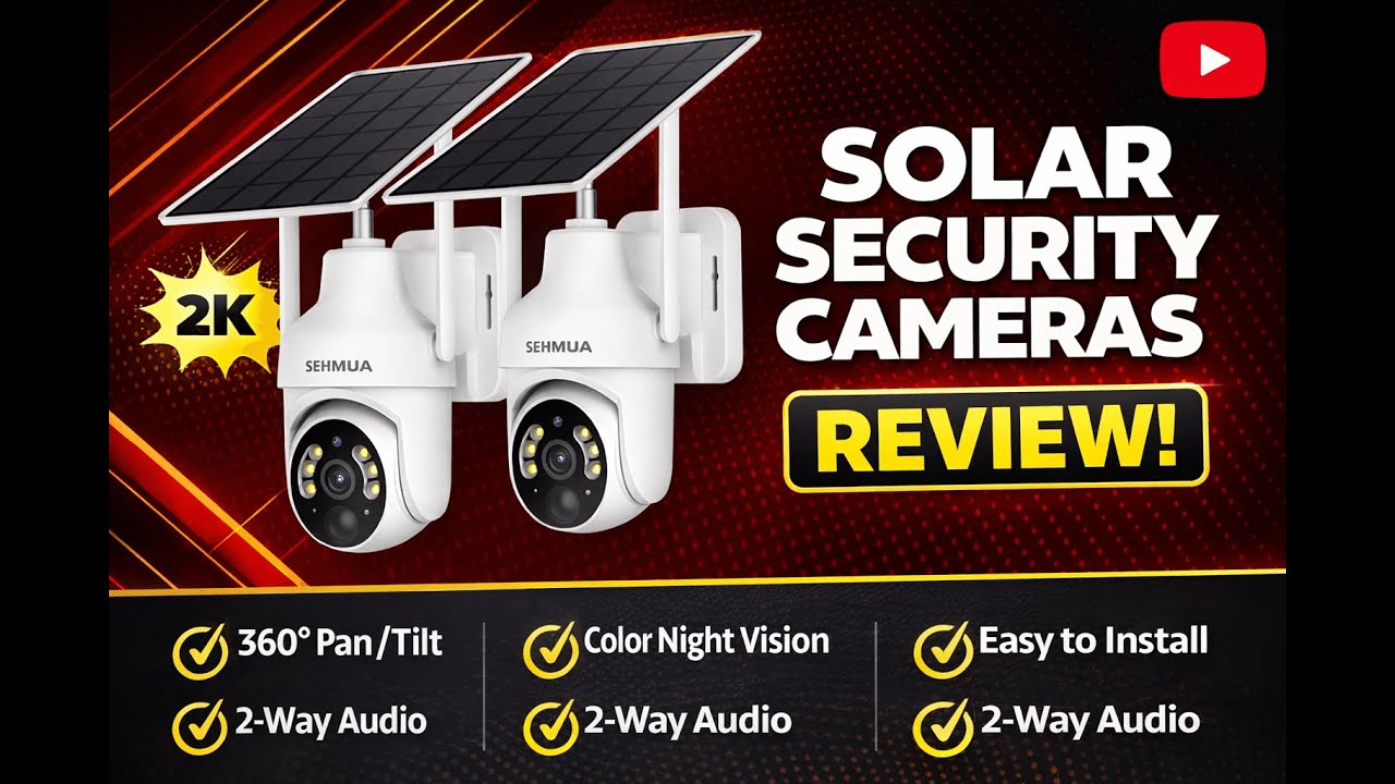 Review - SEHMUA 2K Solar Security Cameras Wireless Outdoor, 2 Pack 360 ...
