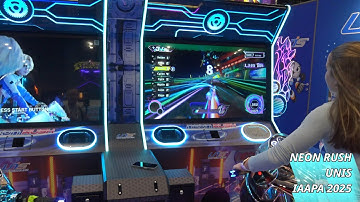 Racing In A Sci-Fi Future With Neon Rush Twin by UNIS (IAAPA 2025)