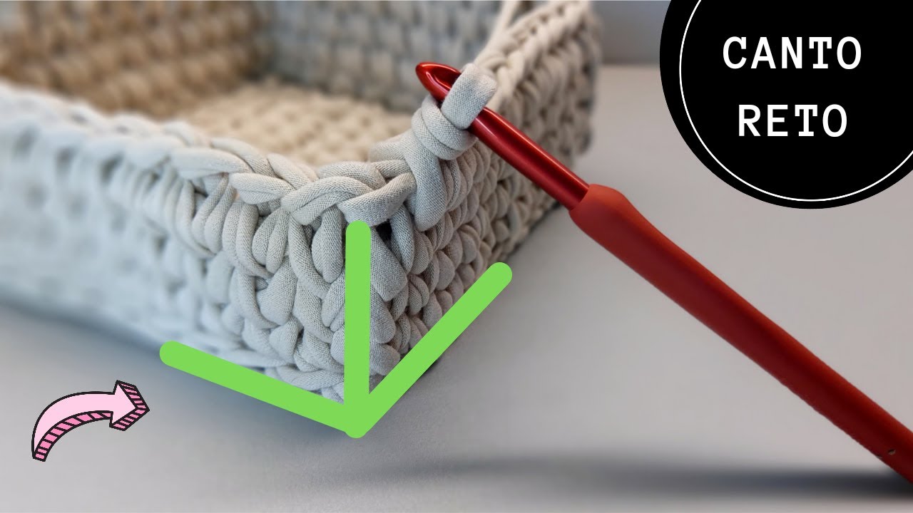 COMO FAZER CANTO EM CESTO QUADRADO/RETANGULAR de crochê?