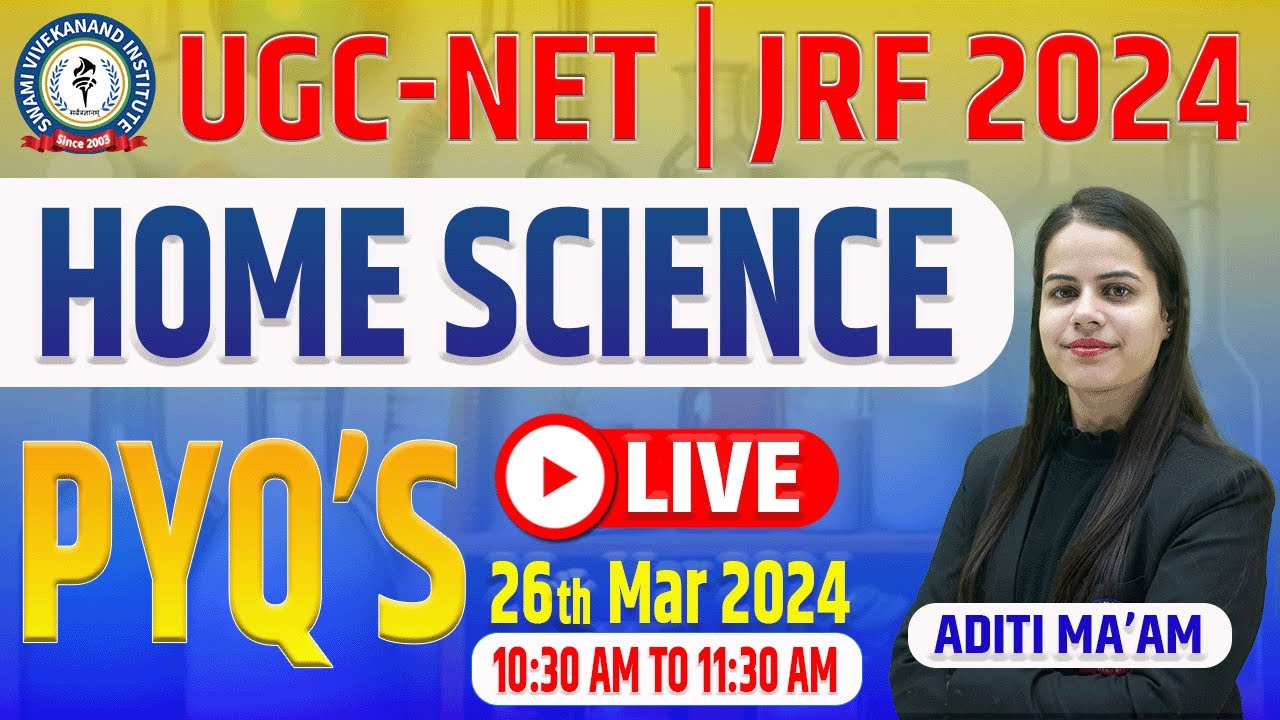UGC NET JRF 2024 | PYQs Home Science!!