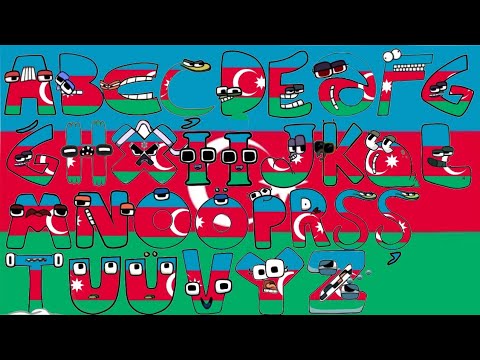 Azerbaijan alphabet lore with flags Azerbaijan alphabet lore with flags