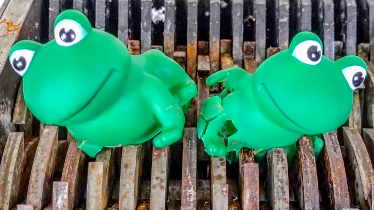 Frog Twins Shredded! Squishy Frog and Animal Toys Destroyed! What's Inside Slime Water Bath Toys?
