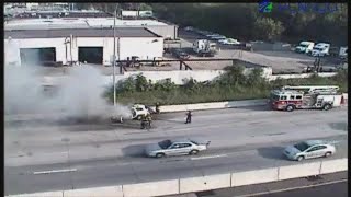 Car Fire Causes Traffic On I-95 Northbound
