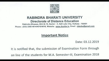 RBU DDE MA Exam Form Fillup Started