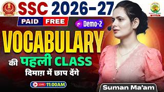 VOCABULARY For All SSC Exams 2026 | Demo Class 02 | English By Suman Suryavanshi Ma'am