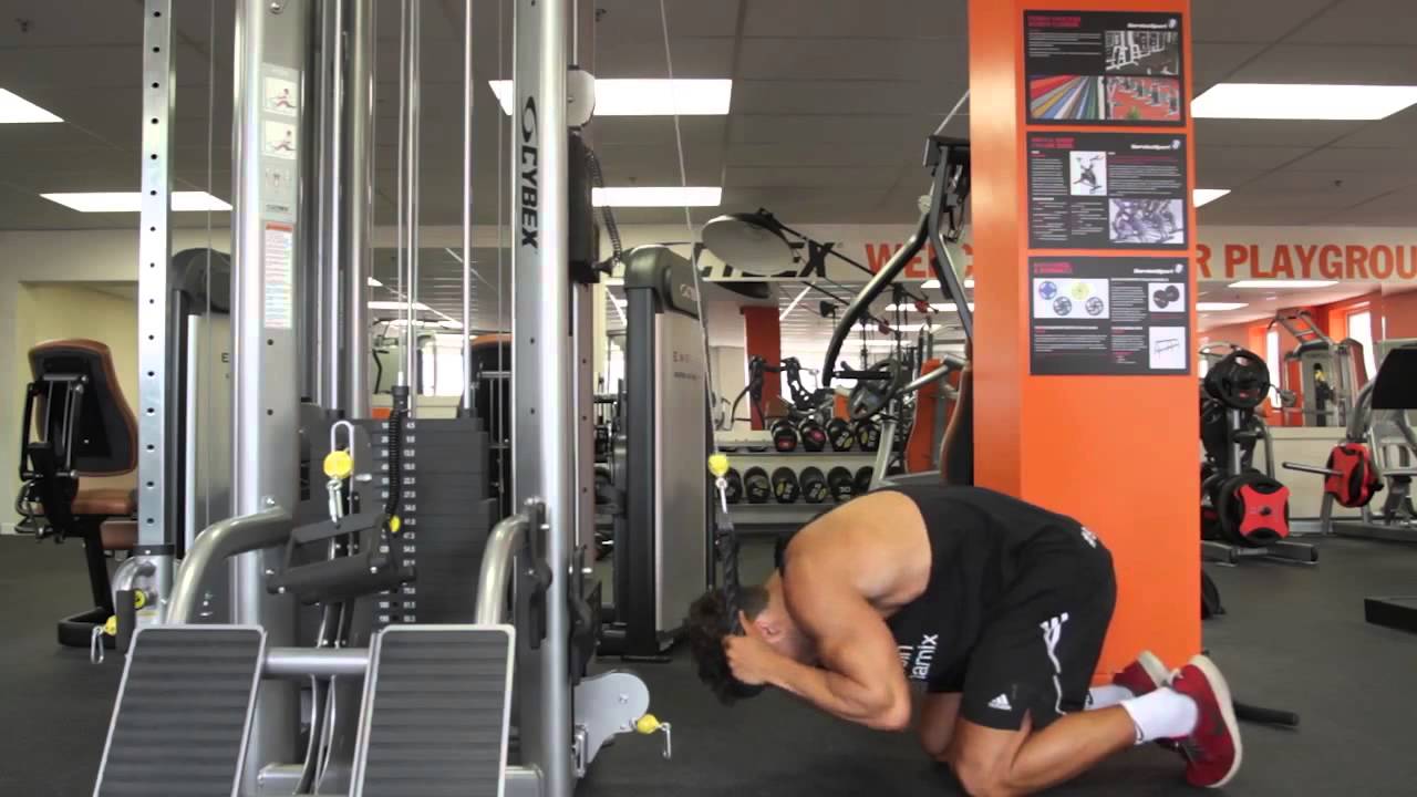 Weight Rope Crunch Weighted Rope Crunch Technique :: Protein Dynamix - YouTube