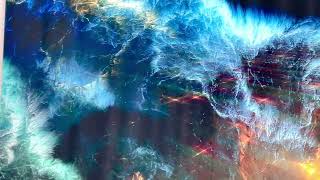 Panoramic Dark Blue Abstract Tempered Glass Wall Art