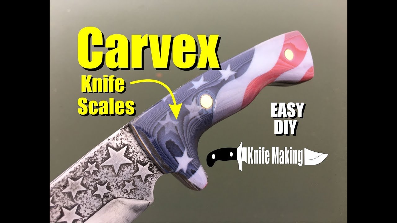 How to make and polish Carvex American Flag Knife handles or Micarta