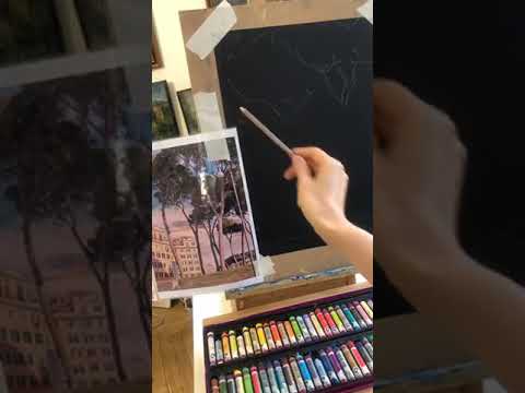 Рисуем масляной пастелью. Запись прямого эфира. Часть 1 Рисуем масляной пастелью. Запись прямого эфира. Часть 1