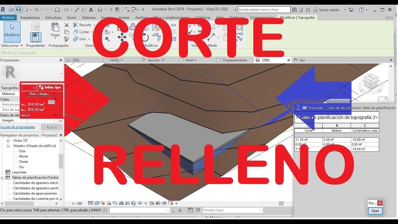 CORTE Y RELLENO EN REVIT - YouTube