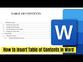 How to insert Table of Contents in Word | Table of contents word