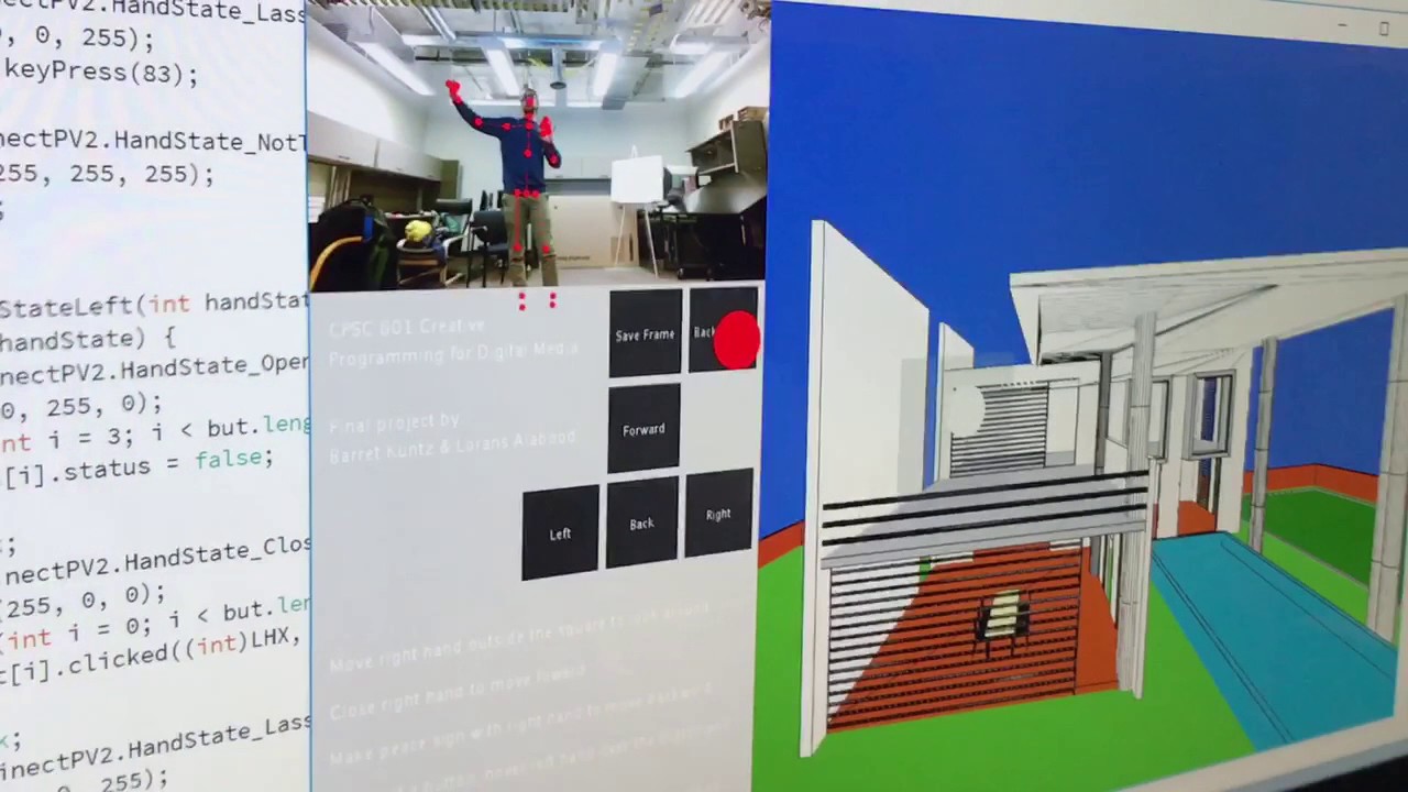 navigating in 3D environment using Kinect V2 and processing - YouTube