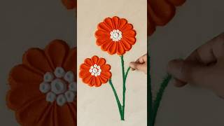 Beautiful Orange Flower Rangoli Design 🏵️ | Realistic Orange Flower|very easy lower rangoli design |