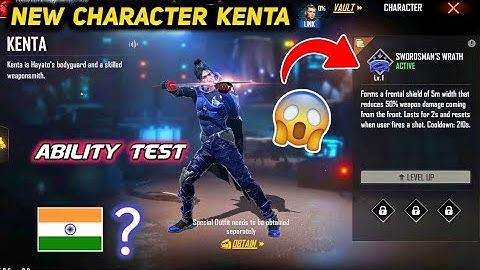 New Character Kenta Ability Test | Free Fire Kenta Character Skill Test and Gameplay.