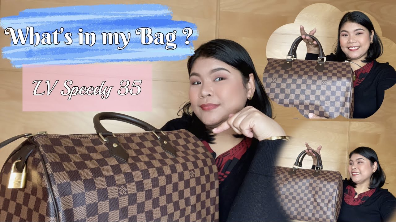 SPEEDY BANDOULIÈRE 35 [Damier Ebene] 2018/ What's in my Bag!!! 
