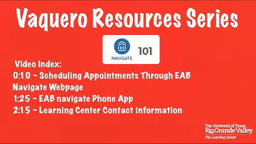 EAB Navigate 101: Tutoring Appointments - Vaquero Resources Series